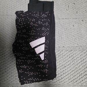Adidas Black and Pink Patterned Leggings